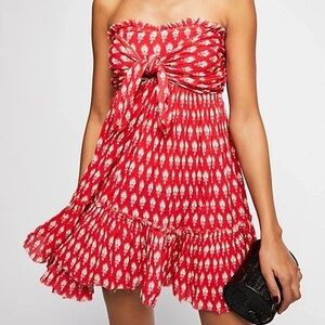 Red Strapless Women's Dress